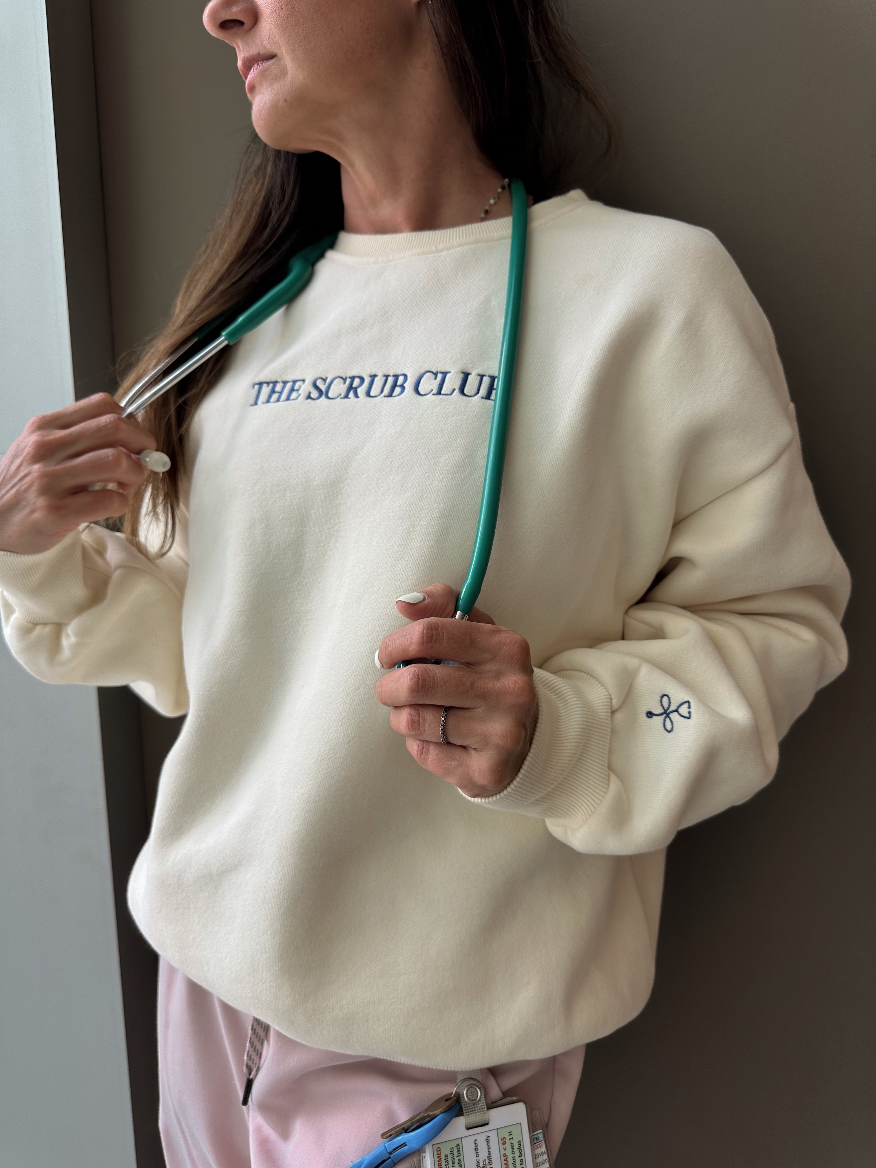 The Vitals Crewneck – Buttercream – The Scrub Club Co