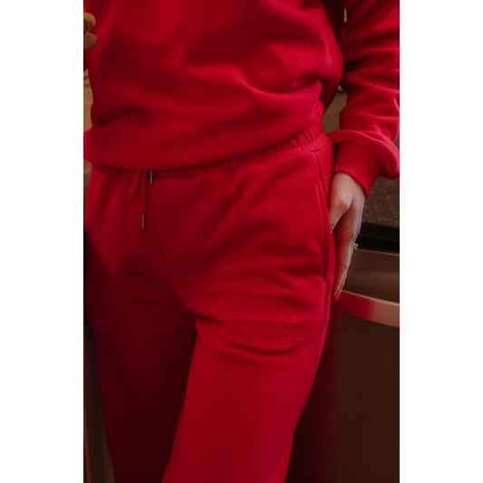 Retro Red Wide-Leg Sweatpant