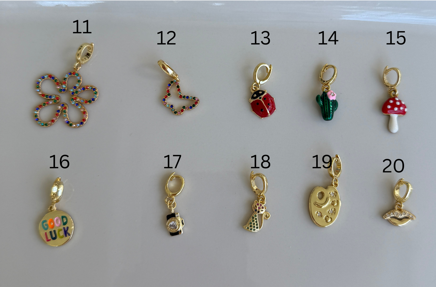 Gold Plated Badge Charms