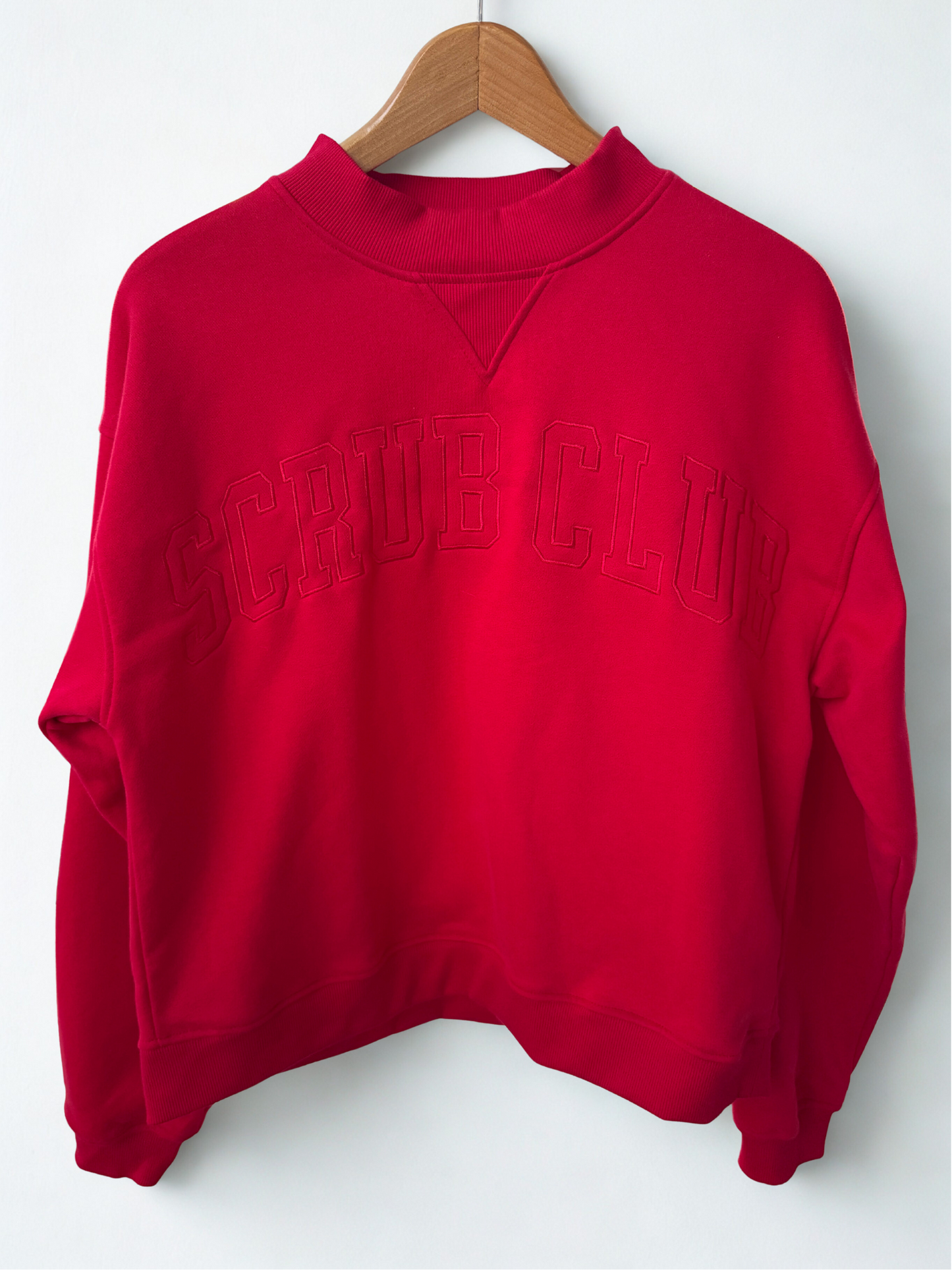 Retro Red Mock Neck — Cozy Shift