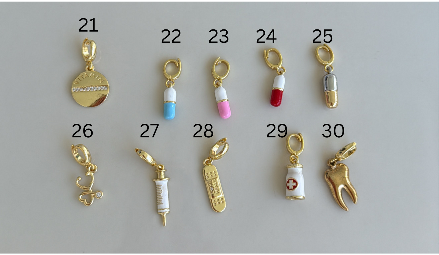 Gold Plated Badge Charms