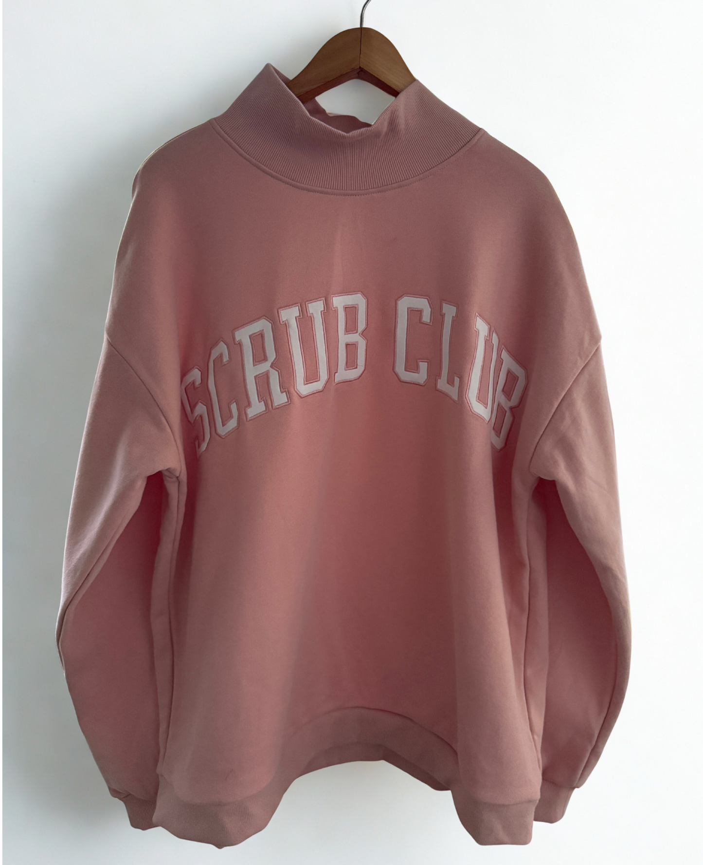 The Vitals Varsity Mock Neck- Blush