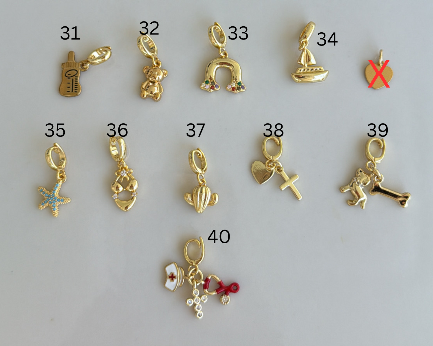Gold Plated Badge Charms