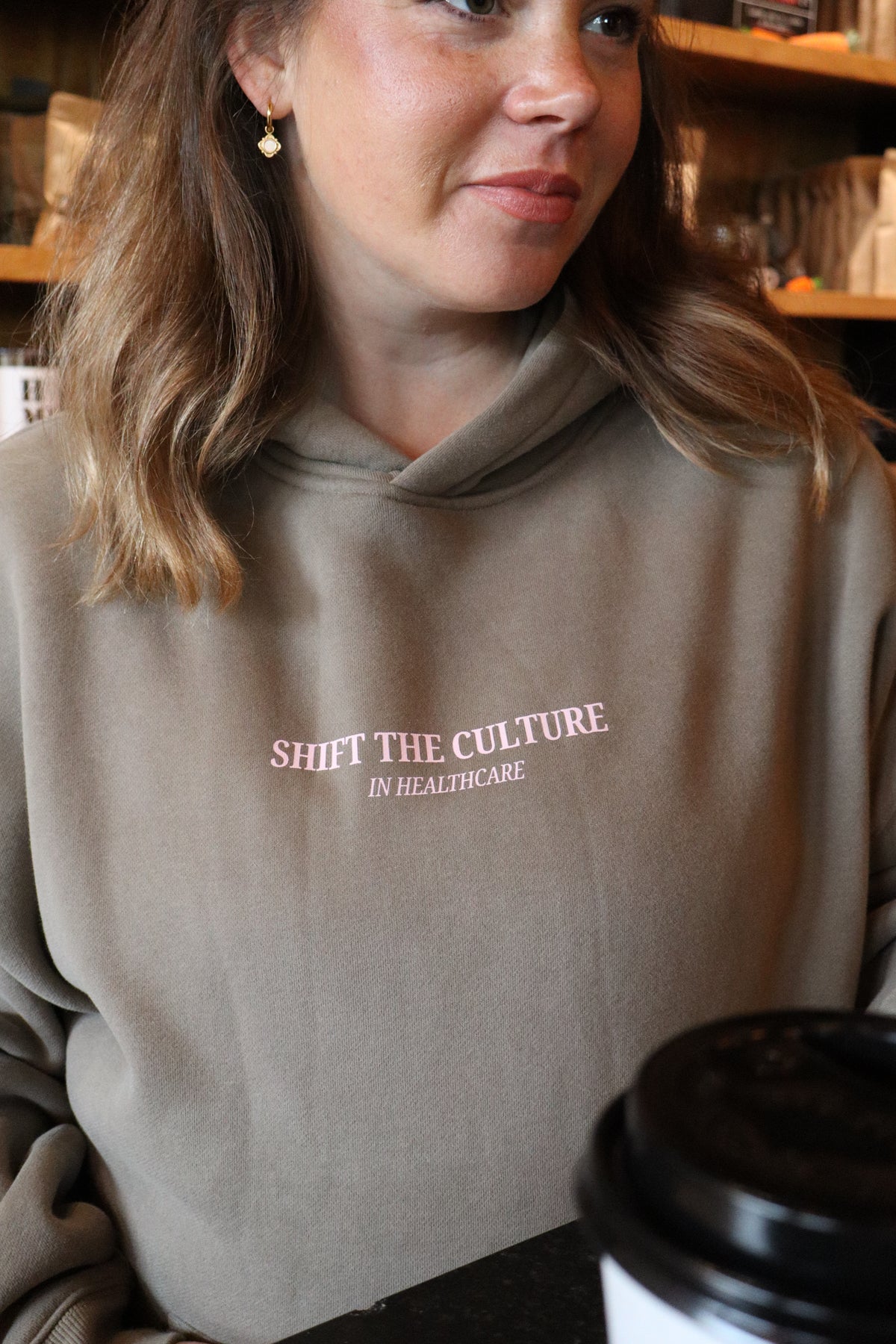 Shift the Culture Hoodie- Taupe
