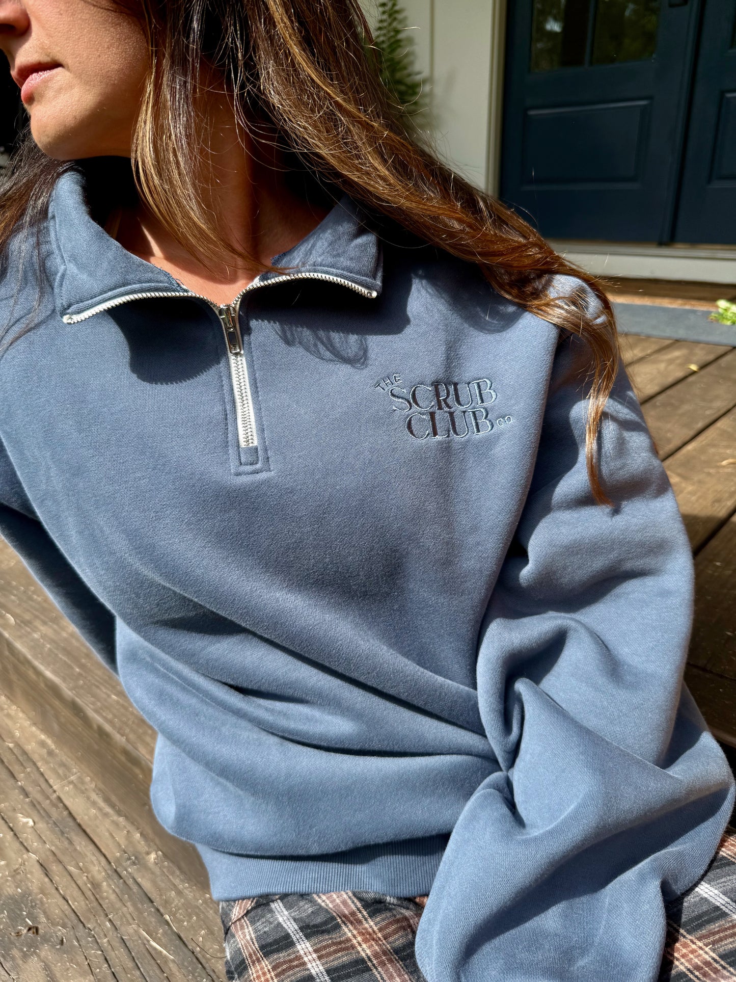 The Vitals 1/4 Zip – Blue Jean