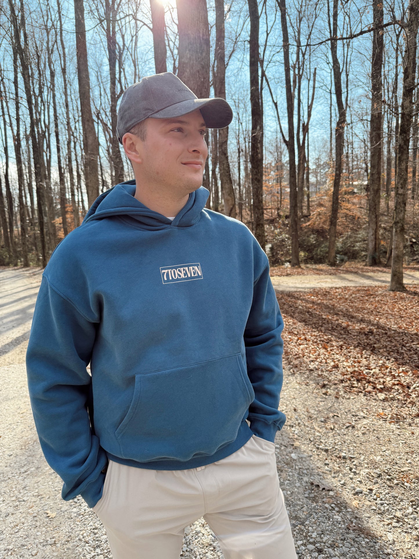 7toSeven Hoodie — Washed Denim