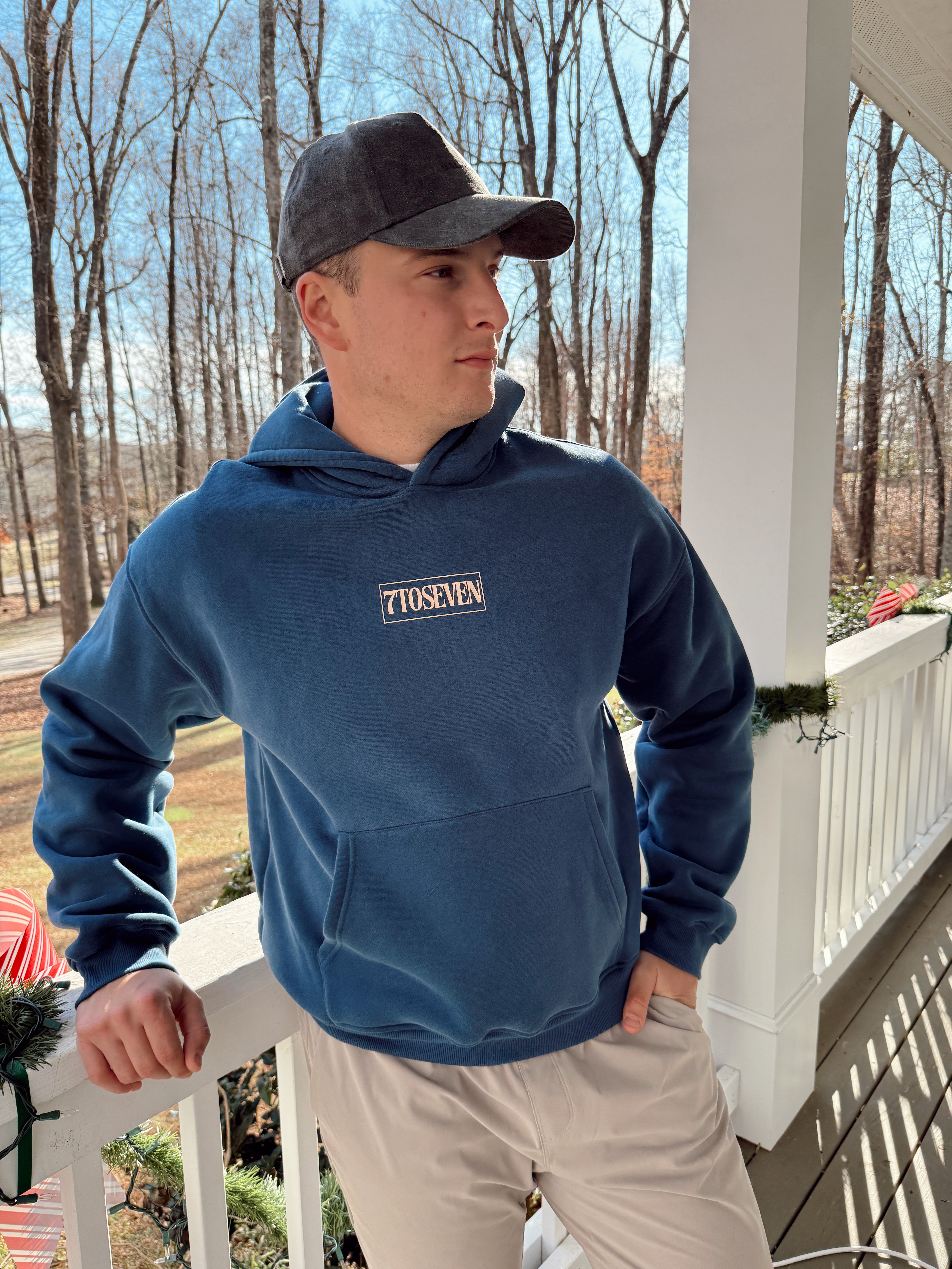 まるぅー　A7 TRINITY STITCH HOODIE XLサイズ 7toSeven Hoodie — Washed Denim – The Scrub Club Co