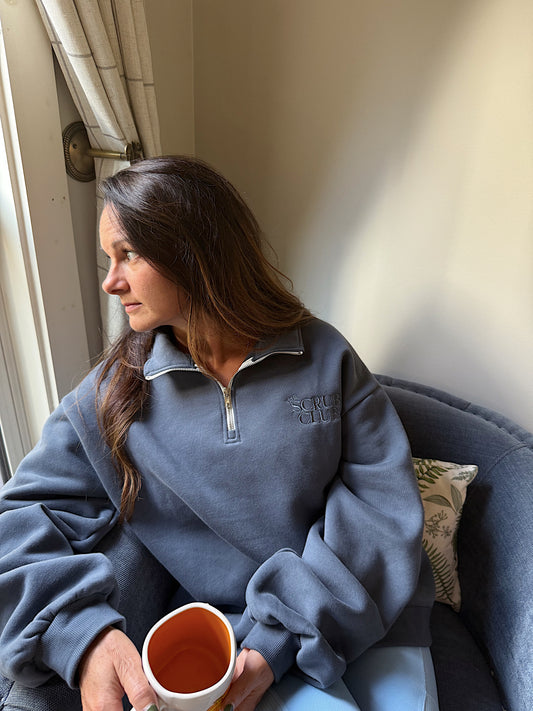 The Vitals 1/4 Zip – Blue Jean