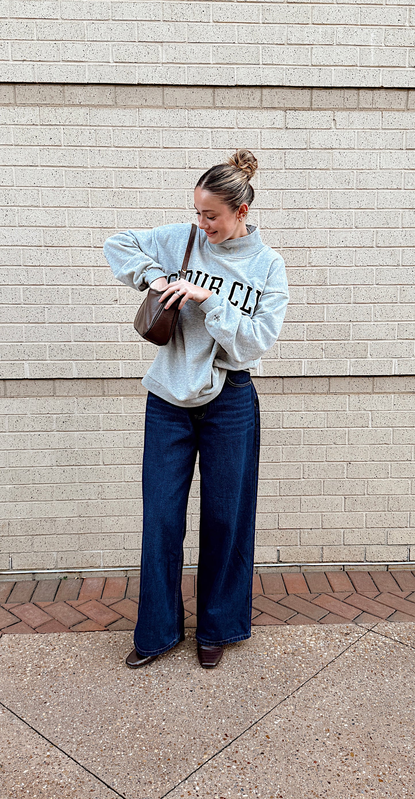 The Vitals Varsity Mock Neck- Heather