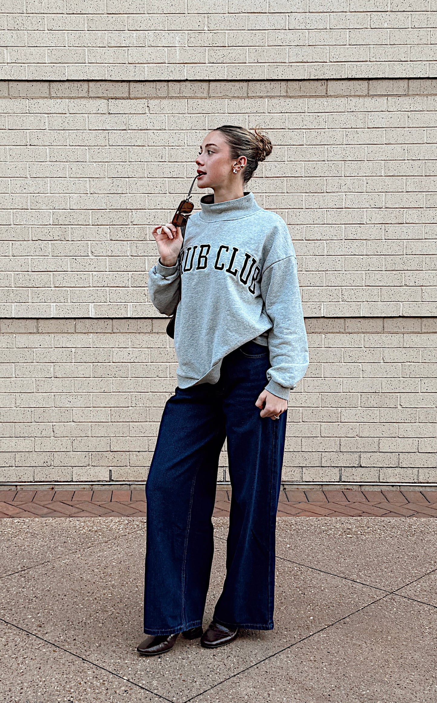 The Vitals Varsity Mock Neck- Heather