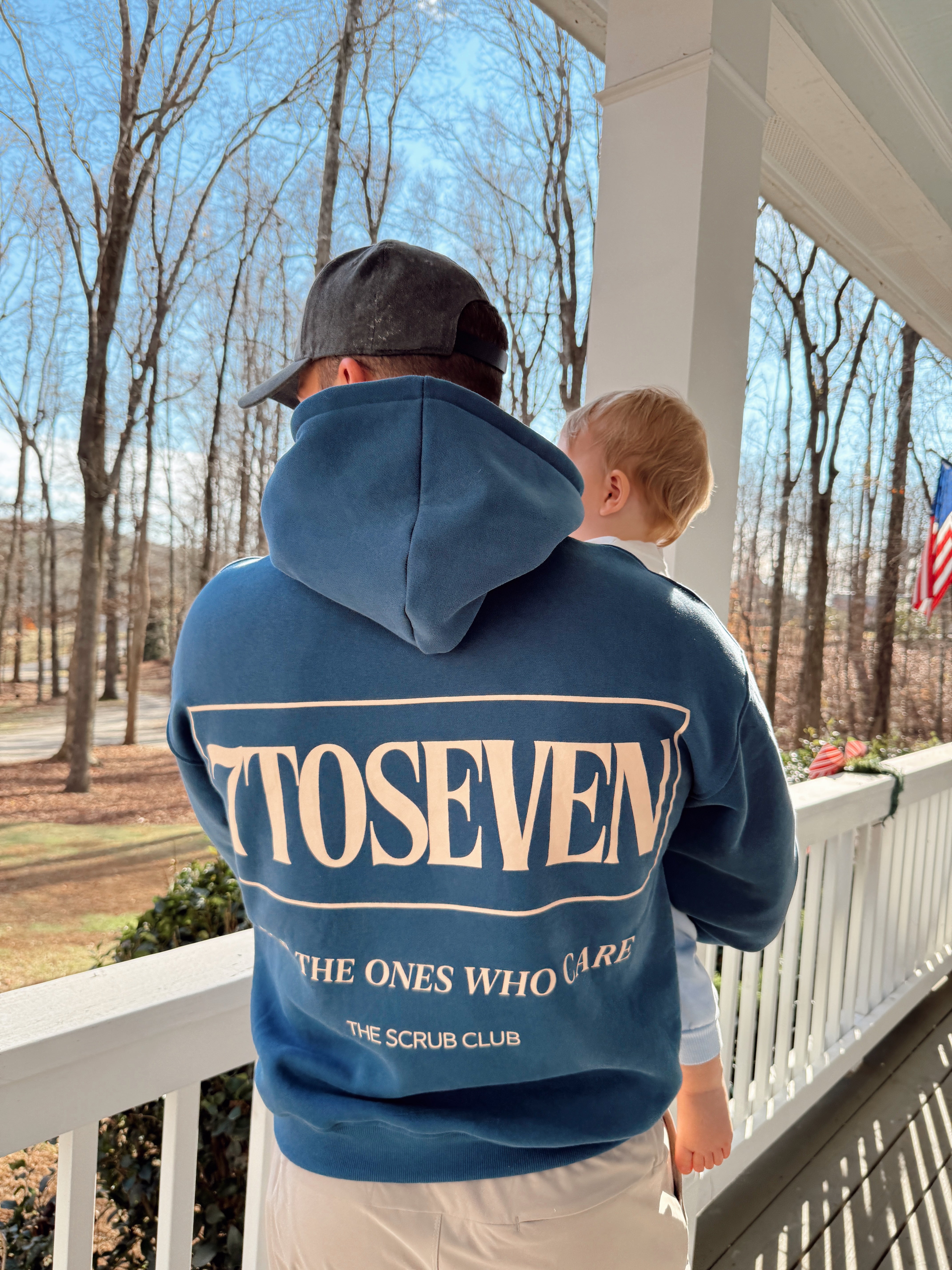 7toSeven Hoodie — Washed Denim – The Scrub Club Co