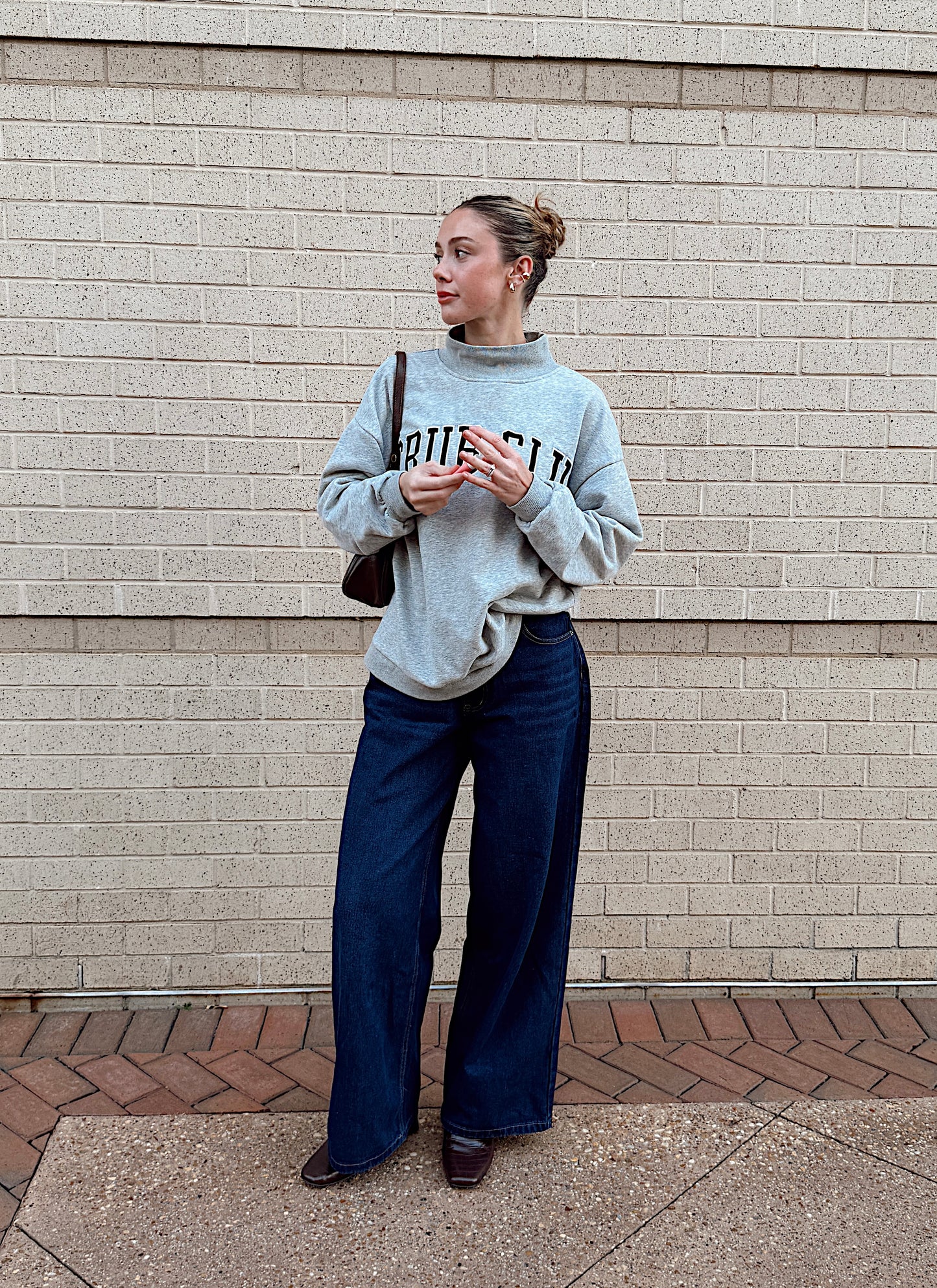 The Vitals Varsity Mock Neck- Heather