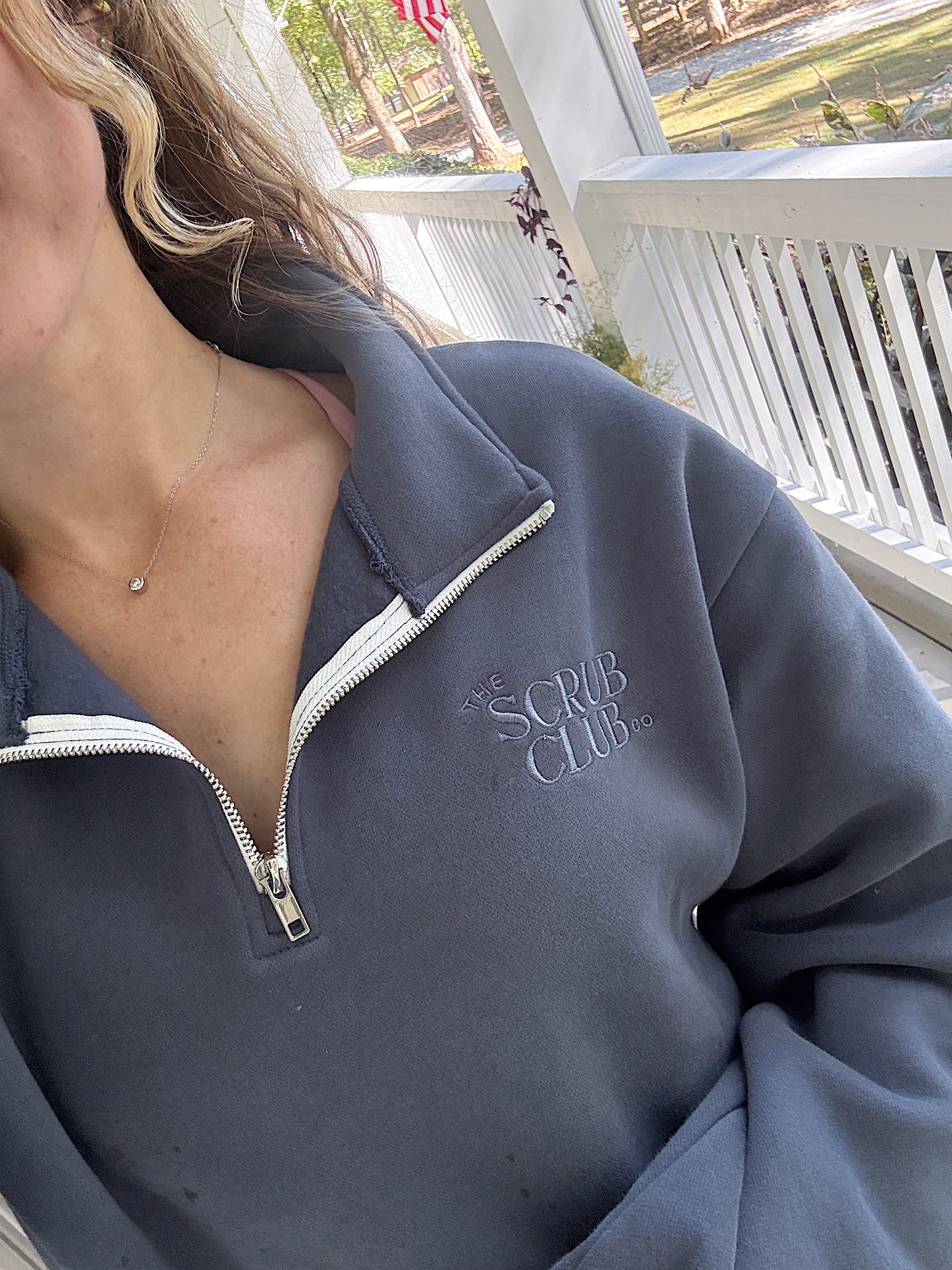 The Vitals 1/4 Zip – Blue Jean