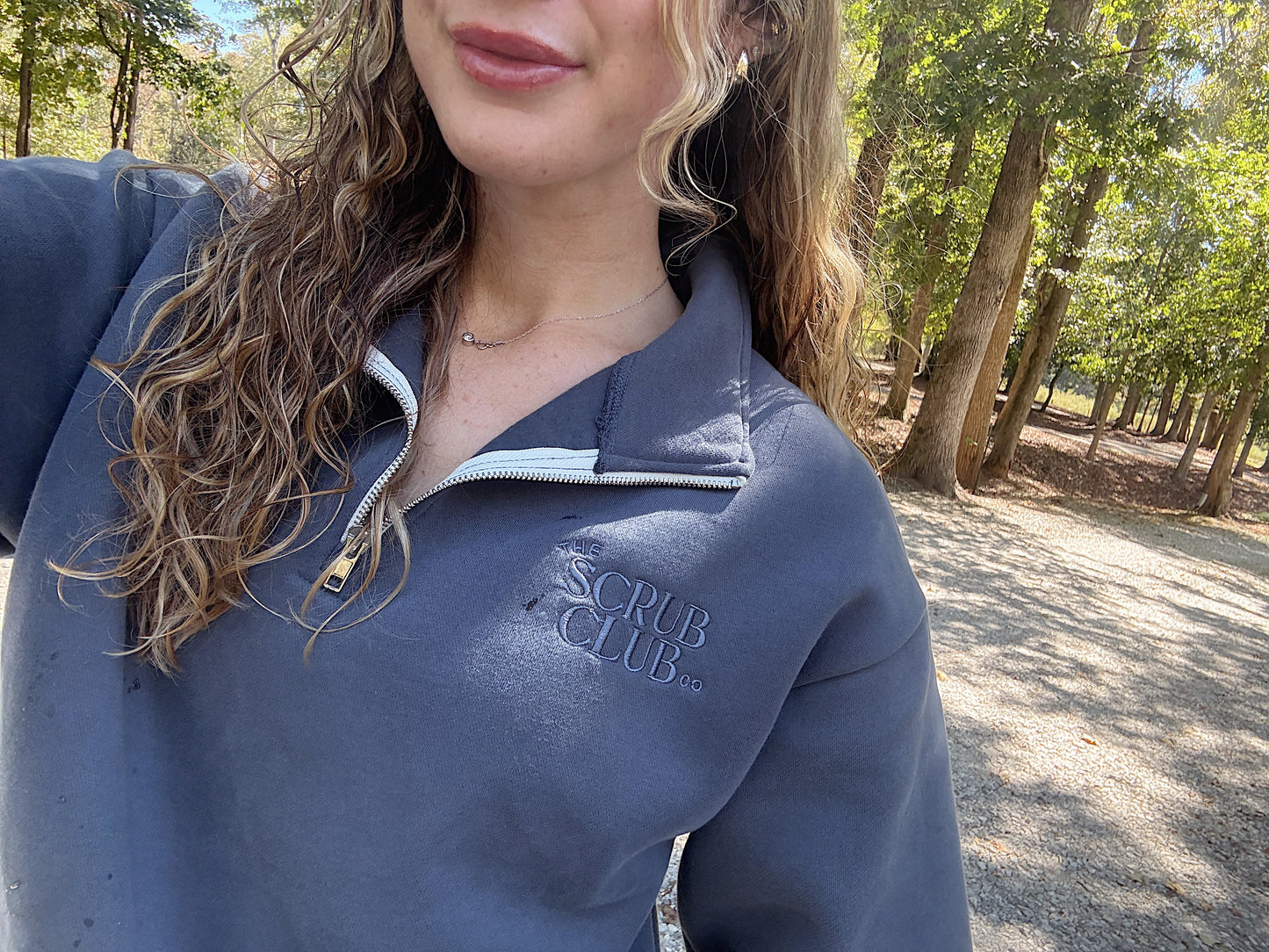 The Vitals 1/4 Zip – Blue Jean